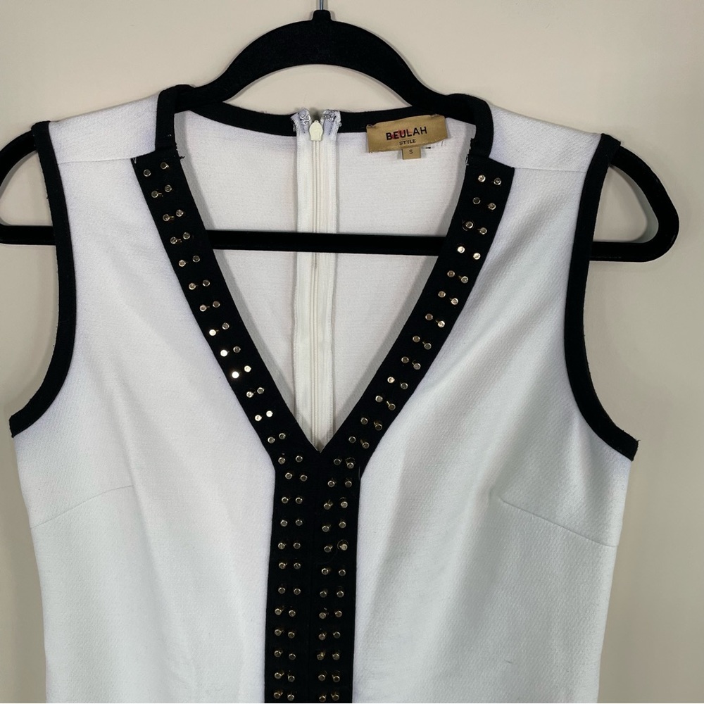 Beulah White Gold Stud Midi Dress - Picture 5 of 5